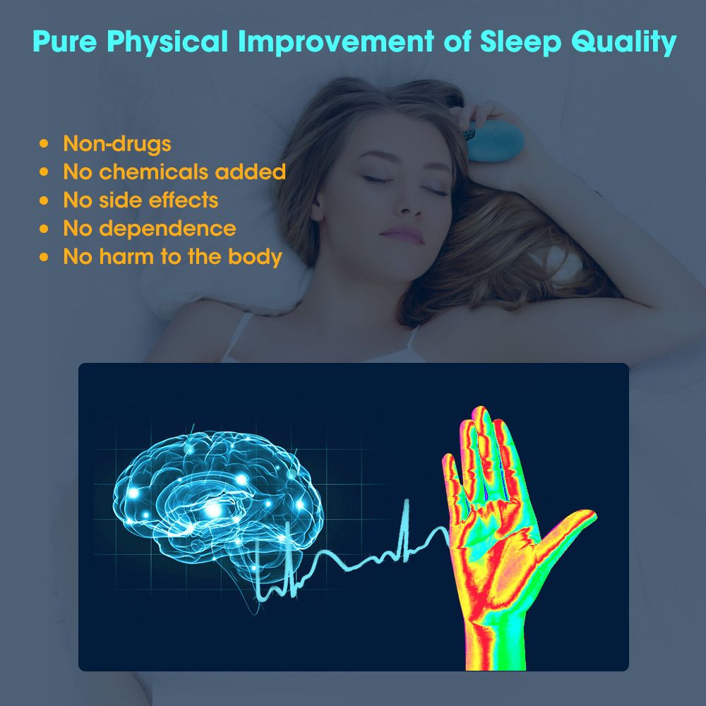 Winter Sleep Aid Bundle - Black Handheld EMS Pulse Device with 15 Levels and Black Imitation Silk Eye Mask for Relaxation, Travel, and Night Rest