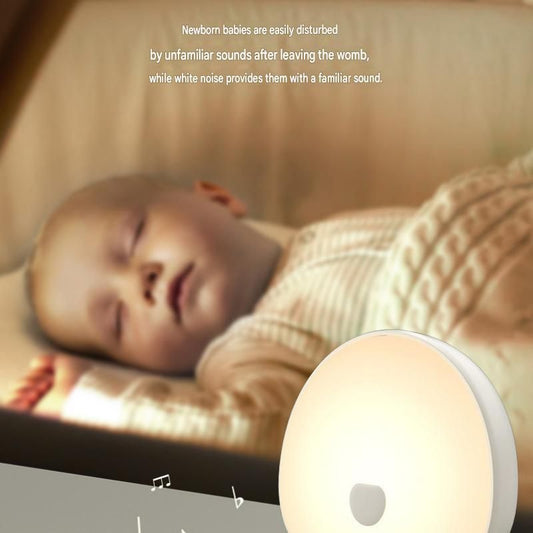 White Rechargeable White Noise Sleep Aid Night Light - 10 Soothing Nature Sounds, Dimmable RGB Mood Lighting, Timer Function for Baby Nursing and Adult Relaxation