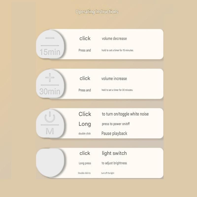 White Rechargeable White Noise Sleep Aid Night Light - 10 Soothing Nature Sounds, Dimmable RGB Mood Lighting, Timer Function for Baby Nursing and Adult Relaxation