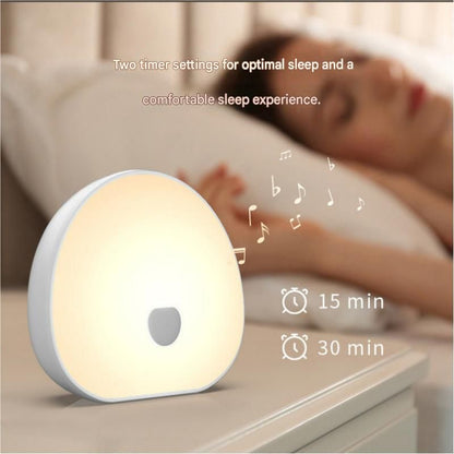 Nighttime Anxiety Relief & Relaxation Set - Black Imitation Silk Sleep Eye Mask and  Smart White Noise Night Light for Soothing Sleep, Nursing, and Stress Reduction