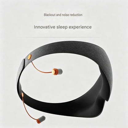 Grey 3D Contoured Sleep Mask with Integrated Earplugs - Zero Pressure Eye Cover, Light Blocking, Noise Reduction, Breathable Milk Silk for Travel and Nap