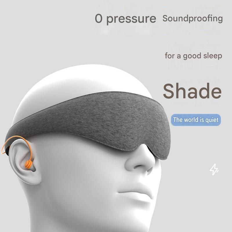 Sleep Aid Combo Set - Yellow Portable Microcurrent Handheld Device and Grey 3D Zero Pressure Eye Mask with Earplugs, USB Rechargeable  Relaxation Tool for Travel and Home Use