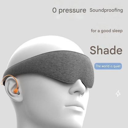 Sleep Aid Combo Set - Yellow Portable Microcurrent Handheld Device and Grey 3D Zero Pressure Eye Mask with Earplugs, USB Rechargeable  Relaxation Tool for Travel and Home Use