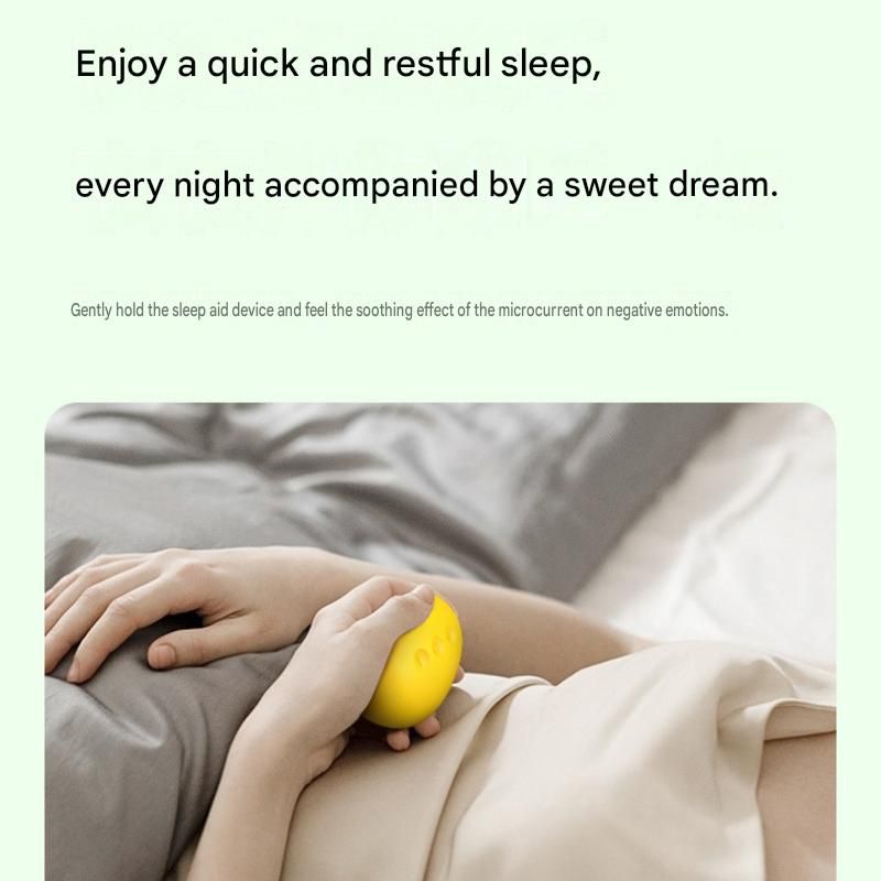 Sleep Aid Combo Set - Blue Portable Microcurrent Handheld Device and Grey 3D Zero Pressure Eye Mask with Earplugs, USB Rechargeable  Relaxation Tool for Travel and Home Use