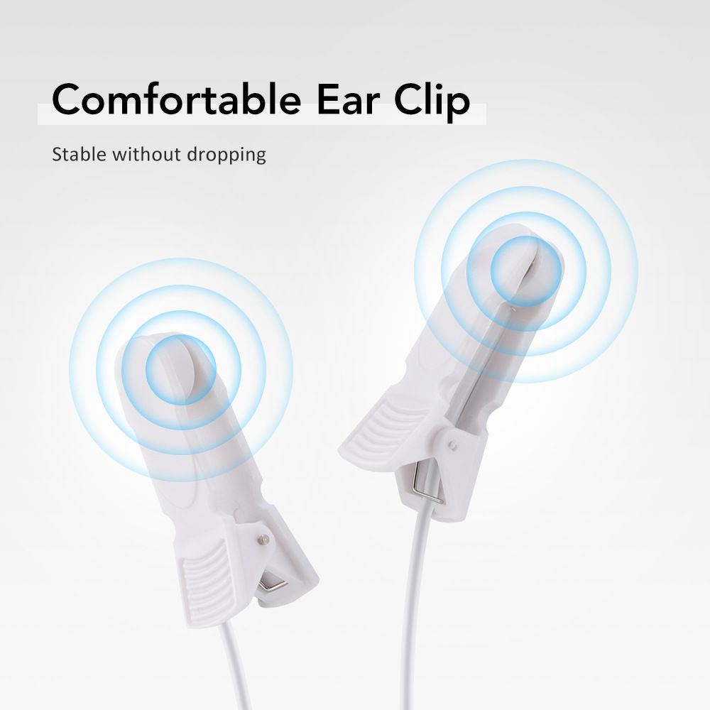 White Handheld CES Sleep Aid Device with Ear Clip - Dual Mode Microcurrent Relaxation, 3 Intensity Levels, USB Rechargeable, Portable Insomnia Relief for Home and Travel
