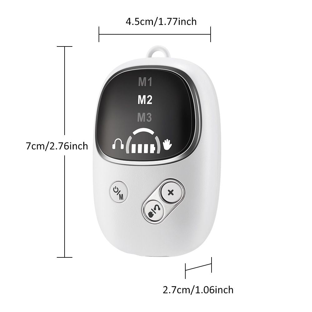 White Handheld CES Sleep Aid Device with Ear Clip - Dual Mode Microcurrent Relaxation, 3 Intensity Levels, USB Rechargeable, Portable Insomnia Relief for Home and Travel