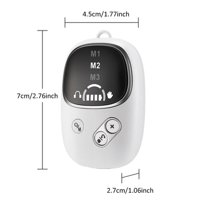 White Handheld CES Sleep Aid Device with Ear Clip - Dual Mode Microcurrent Relaxation, 3 Intensity Levels, USB Rechargeable, Portable Insomnia Relief for Home and Travel