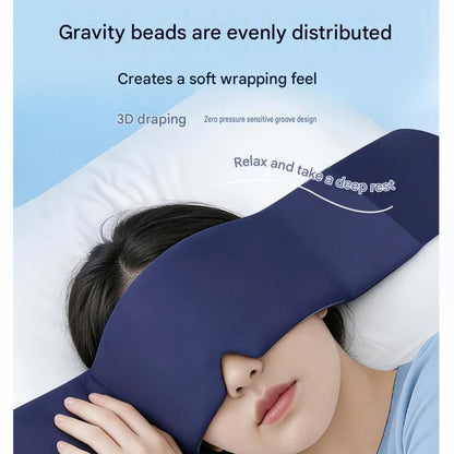 Home and Travel Sleep Aid Bundle - White Dual Mode CES Microcurrent Sleep Aid  Device and Blue Gravity Eye Mask, USB Rechargeable Handheld and Ear Clip Unit, 72cm Light Blocking Polyester Cover for Deep Rest and Travel