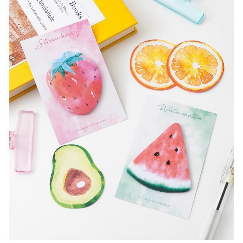 3 Packs Watermelon Design Fruit Shaped Sticky Notes - Cute Memo Pads for Journaling Office School - Reusable Adhesive Labels Gift Ready
