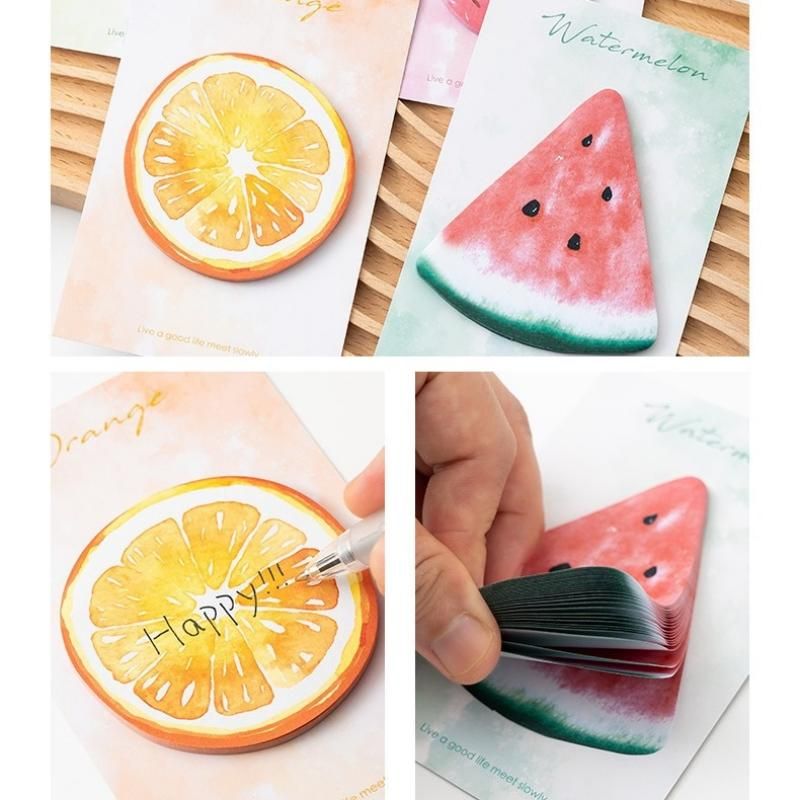 3 Packs Watermelon Design Fruit Shaped Sticky Notes - Cute Memo Pads for Journaling Office School - Reusable Adhesive Labels Gift Ready