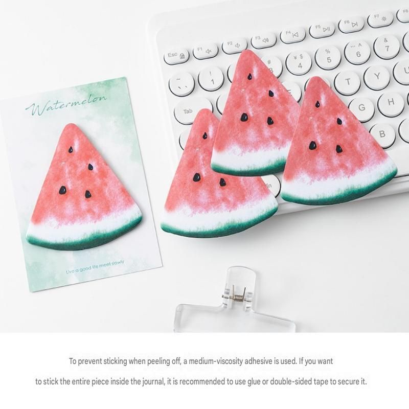 3 Packs Strawberry Design Fruit Shaped Sticky Notes - Cute Memo Pads for Journaling Office School - Reusable Adhesive Labels Gift Ready