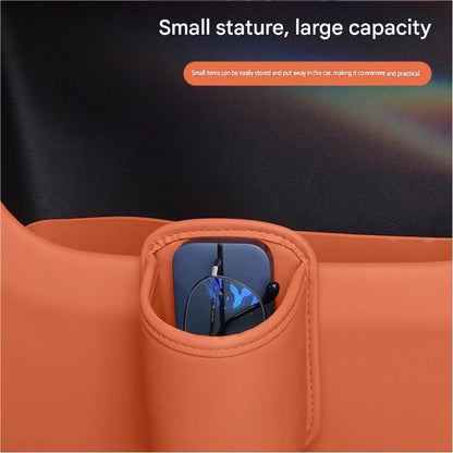 Orange Universal Car Door Cup Holder - PU Leather Hanging Storage Organizer for Seat Back and Console side and Door storage compartment - Multi-Purpose Beverage Pocket with Secure Clip Design for Travel and Commute