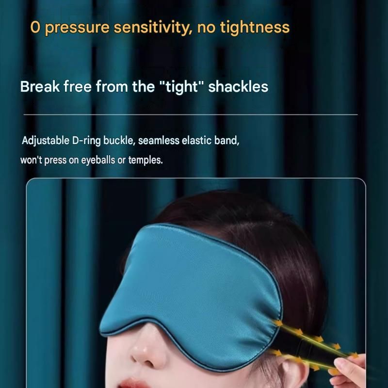 Grey Spandex Sleep Eye Mask - 360 Degree Blackout, Zero Pressure Fit, Adjustable Strap, Includes Storage Bag and Earplugs for Travel and Napping