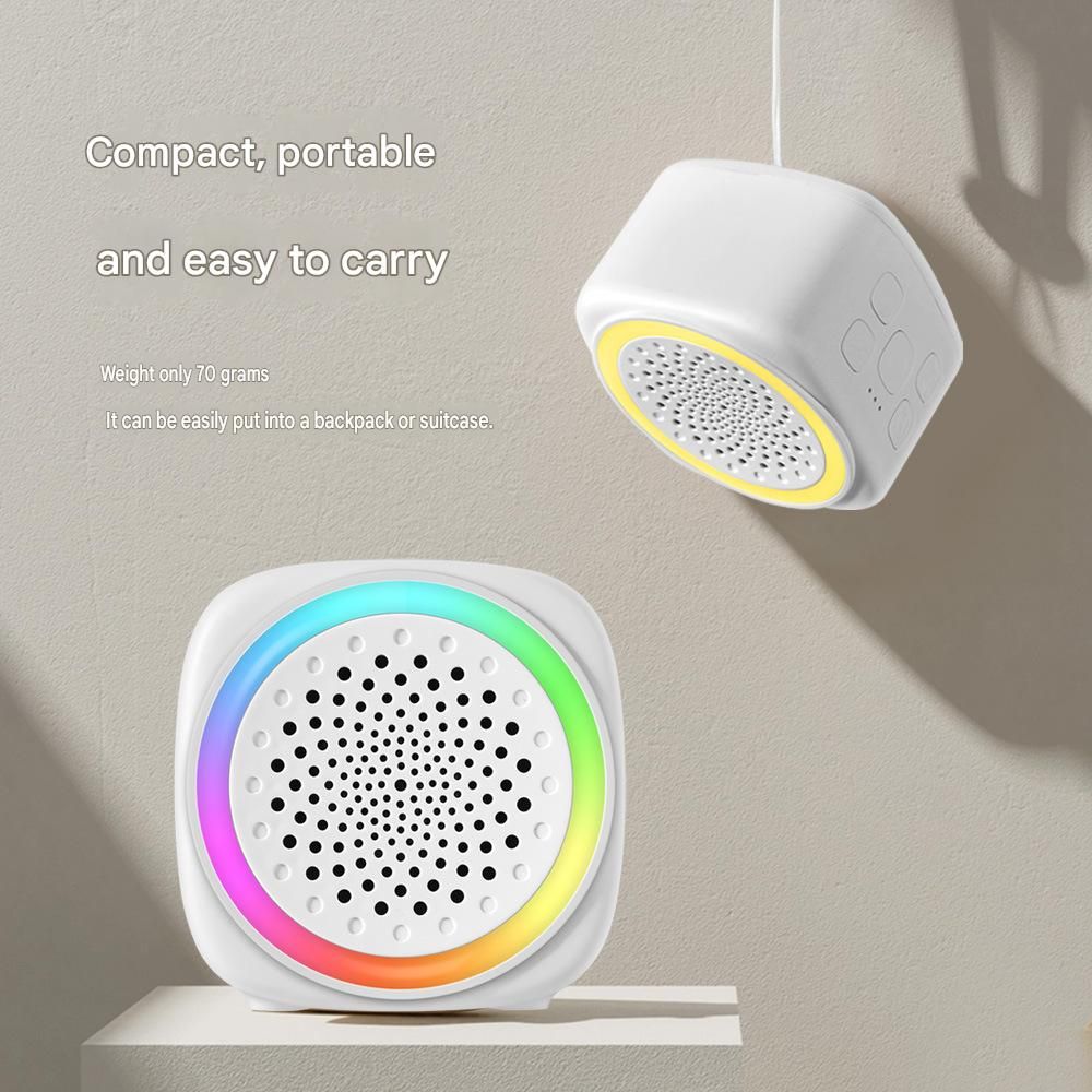 Soft Sleep Aid combination - White Noise Machine with 7-Colour Night Light and Grey Spandex Eye Mask, Portable Sound  and Complete shading environment for Better Rest