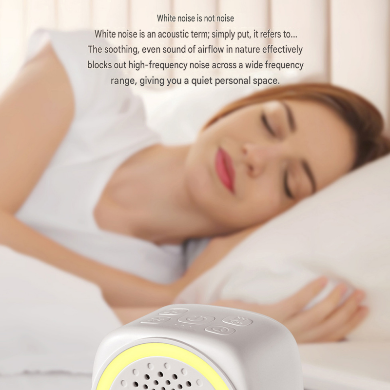 Soft Sleep Aid combination - White Noise Machine with 7-Colour Night Light and Blue Spandex Eye Mask, Portable Sound  and Complete shading environment for Better Rest
