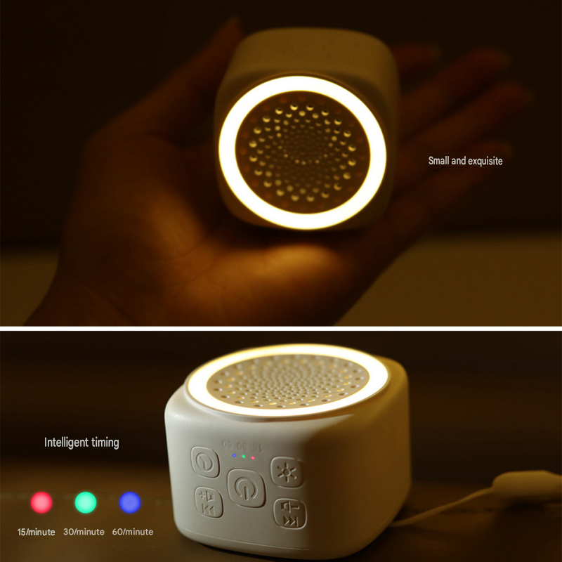 Soft Sleep Aid combination - White Noise Machine with 7-Colour Night Light and Blue Spandex Eye Mask, Portable Sound  and Complete shading environment for Better Rest