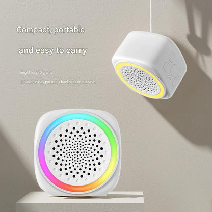 Soft Sleep Aid combination - White Noise Machine with 7-Colour Night Light and Pink Spandex Eye Mask, Portable Sound  and Complete shading environment for Better Rest
