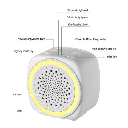 Soft Sleep Aid combination - White Noise Machine with 7-Colour Night Light and Pink Spandex Eye Mask, Portable Sound  and Complete shading environment for Better Rest