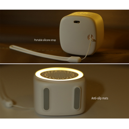 Soft Sleep Aid combination - White Noise Machine with 7-Colour Night Light and Pink Spandex Eye Mask, Portable Sound  and Complete shading environment for Better Rest