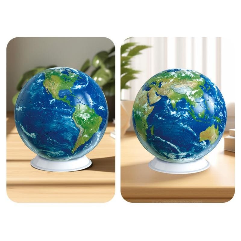 3D Globe Puzzle - 60 Piece Spherical Jigsaw , PVC Earth Model for Education and Home Decor