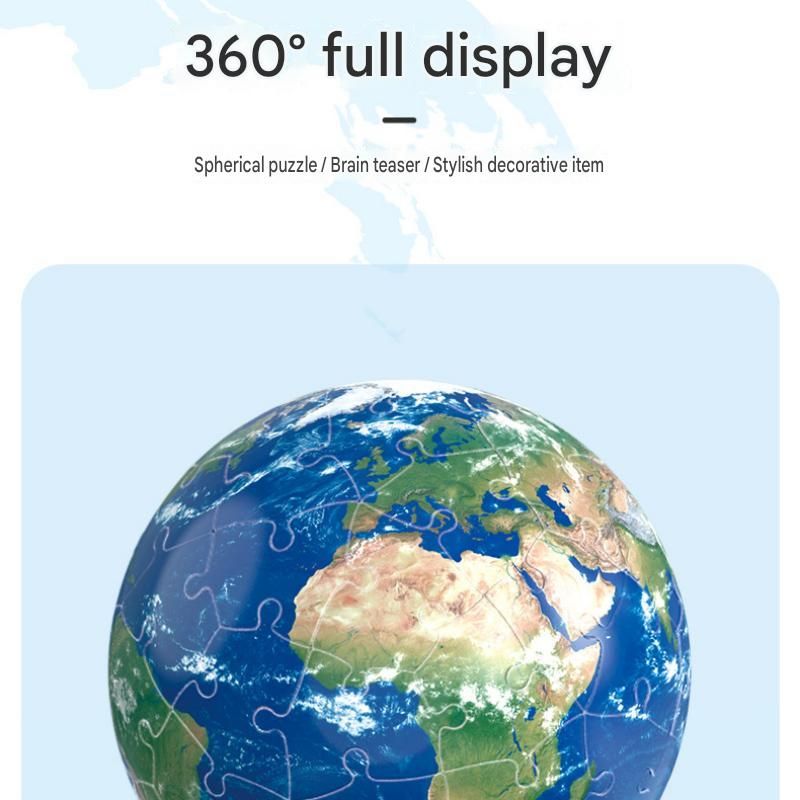 3D Globe Puzzle - 60 Piece Spherical Jigsaw , PVC Earth Model for Education and Home Decor