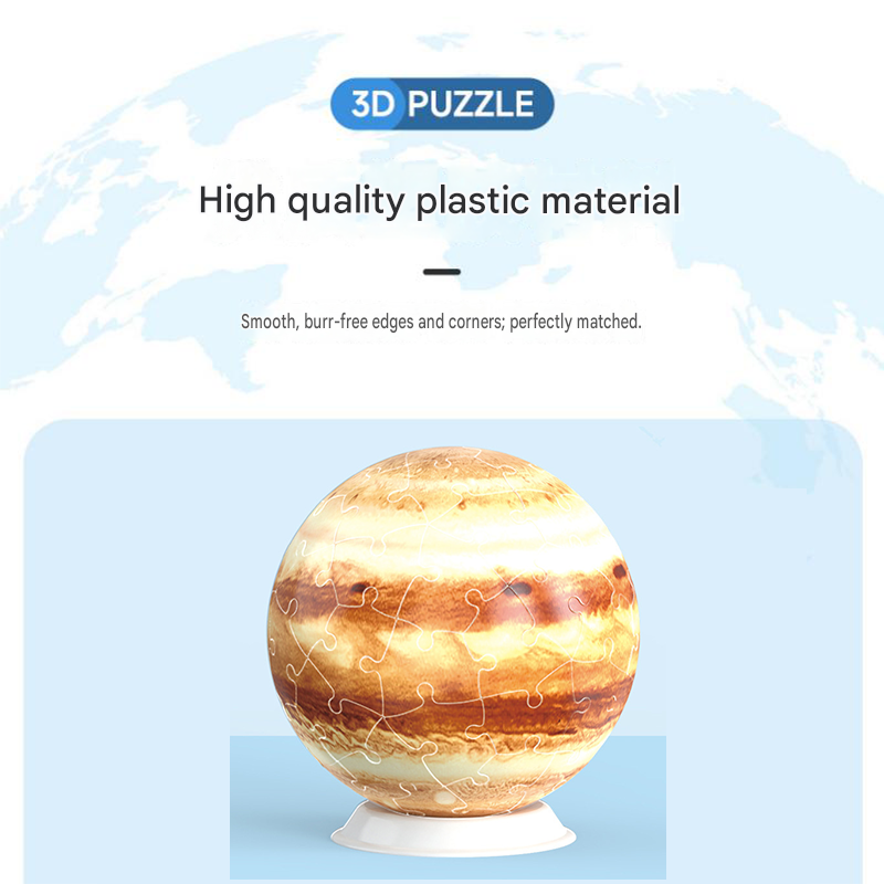 3D Globe Puzzle - 60 Piece Spherical Jigsaw , PVC Earth Model for Education and Home Decor