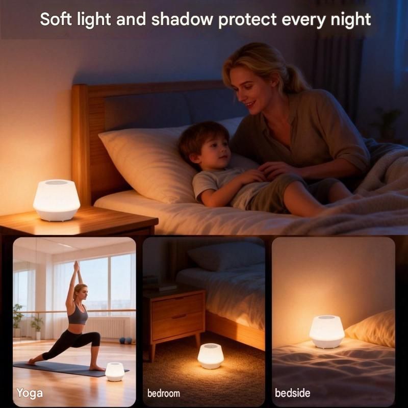 White Noise Sleep Aid Night Light - 7 Colour RGB Mood Lamp with Timer, Portable Bedside Table Lamp for Bedroom and Relaxation