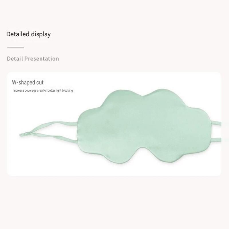 Purple Mulberry Silk Sleep Eye Mask - Cloud Shaped Blackout Blindfold with Adjustable Strap, Lightweight Travel and Nap Essential for Sensitive Skin