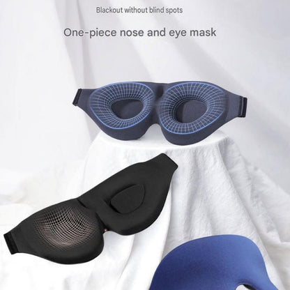 Grey 3D Contoured Sleep Eye Mask - 360 Degree Blackout Blindfold with Adjustable Strap and Nose Wing Design for Side Sleepers, Travel and Nap