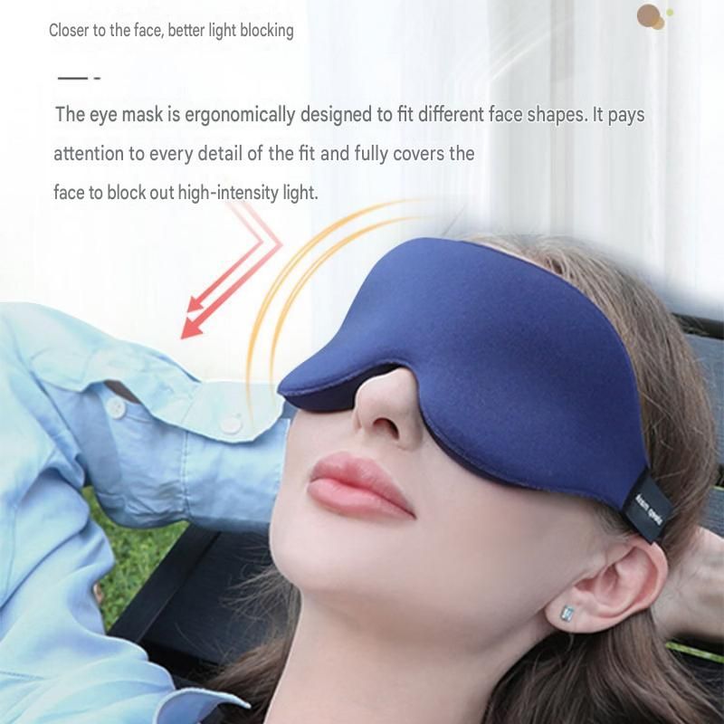 Grey 3D Contoured Sleep Eye Mask - 360 Degree Blackout Blindfold with Adjustable Strap and Nose Wing Design for Side Sleepers, Travel and Nap
