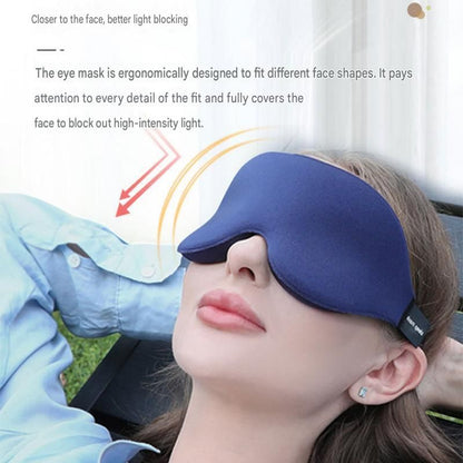 Grey 3D Contoured Sleep Eye Mask - 360 Degree Blackout Blindfold with Adjustable Strap and Nose Wing Design for Side Sleepers, Travel and Nap
