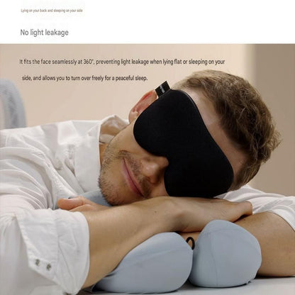 Grey 3D Contoured Sleep Eye Mask - 360 Degree Blackout Blindfold with Adjustable Strap and Nose Wing Design for Side Sleepers, Travel and Nap