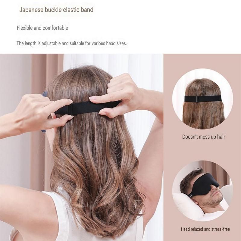 Grey 3D Contoured Sleep Eye Mask - 360 Degree Blackout Blindfold with Adjustable Strap and Nose Wing Design for Side Sleepers, Travel and Nap