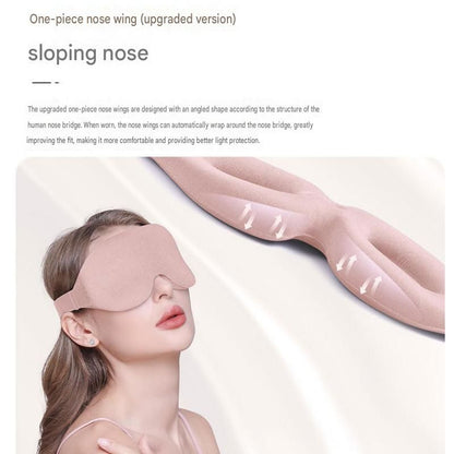 Pink 3D Contoured Sleep Eye Mask - 360 Degree Blackout Blindfold with Adjustable Strap and Nose Wing Design for Side Sleepers, Travel and Nap