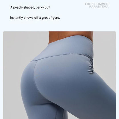 Grey M Size Women's High Waist 3/4 Yoga Leggings - Peach Hip Lift Design, Breathable Stretch Fabric for Gym Running and Daily Wear