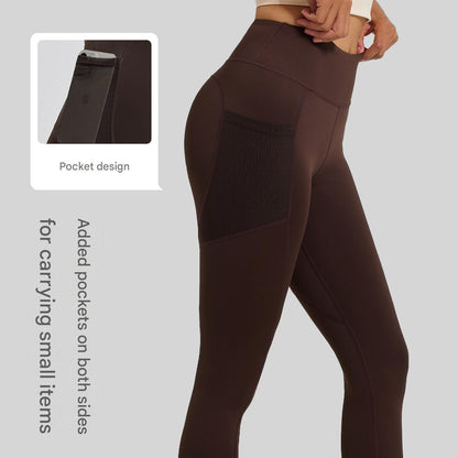 Black S Size Women's High Waist Yoga Leggings with Mesh Side Pockets - Squat Proof, Peach Hip Lift, Breathable Stretch Fabric for Gym Running ã€Pilates Wea and Daily Wear