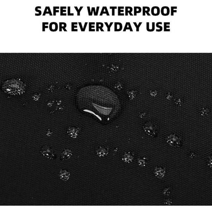 Black Waterproof Sports Waist Bag with Water Bottle Holder - Lightweight Oxford Fabric, Multi-Pocket Design for Running, Gym and Outdoor Activities