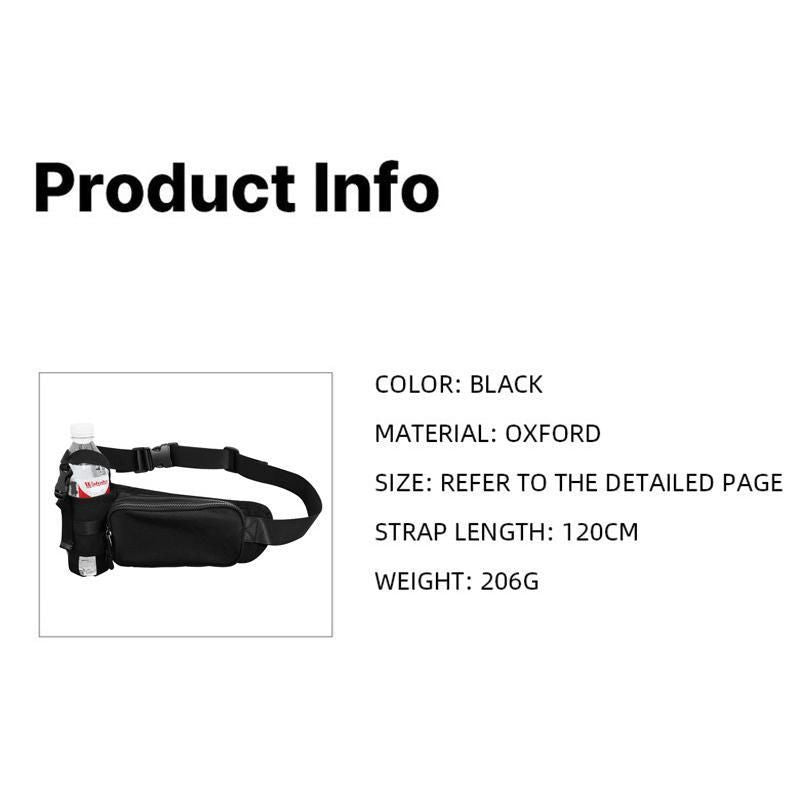 Winter Fitness Bundle - Blue M size Women's High Waist 3/4 Yoga Leggings with Peach Hip Lift and Black Waterproof Sports Waist Bag with Bottle Holder for Running Gym and Outdoor Activities