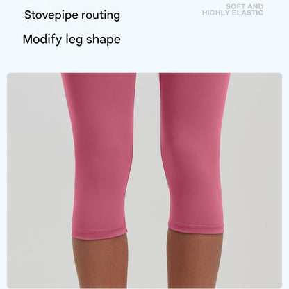 Winter Fitness Bundle - Blue L size Women's High Waist 3/4 Yoga Leggings with Peach Hip Lift and Black Waterproof Sports Waist Bag with Bottle Holder for Running Gym and Outdoor Activities