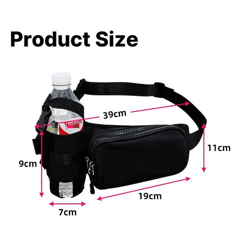 Winter Fitness Bundle - Blue XL size Women's High Waist 3/4 Yoga Leggings with Peach Hip Lift and Black Waterproof Sports Waist Bag with Bottle Holder for Running Gym and Outdoor Activities