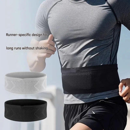 Grey L Size Running Waist Belt - High Stretch Spandex Nylon Blend, 360-Degree Storage Pocket, Breathable Mesh Design for Running and Gym Use
