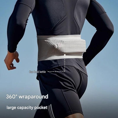 Comfortable Outdoor Sports Set-Black M Size Running Waist Belt and Black M Size High-Waisted Yoga Leggings  - Breathable Spandex Blend, Side Pockets for Phone and Keys, Lightweight Fitness Gear for Running and Gym