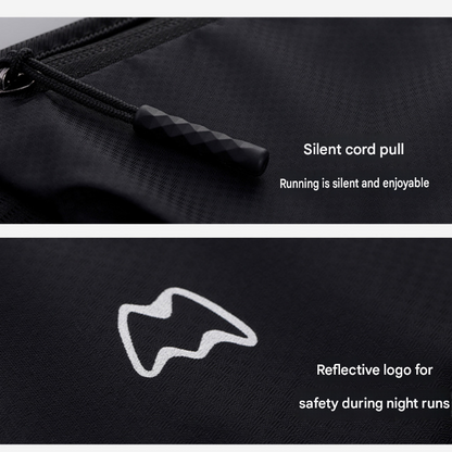 Dry and Breathable Sports combination-Black Running Waist Belt and Black 152*76cm and 80*40cm Microfiber Sports Towel Set - Waterproof Nylon Belt with Reflective Strips, Quick Dry Gym Towels for Fitness Running Swimming