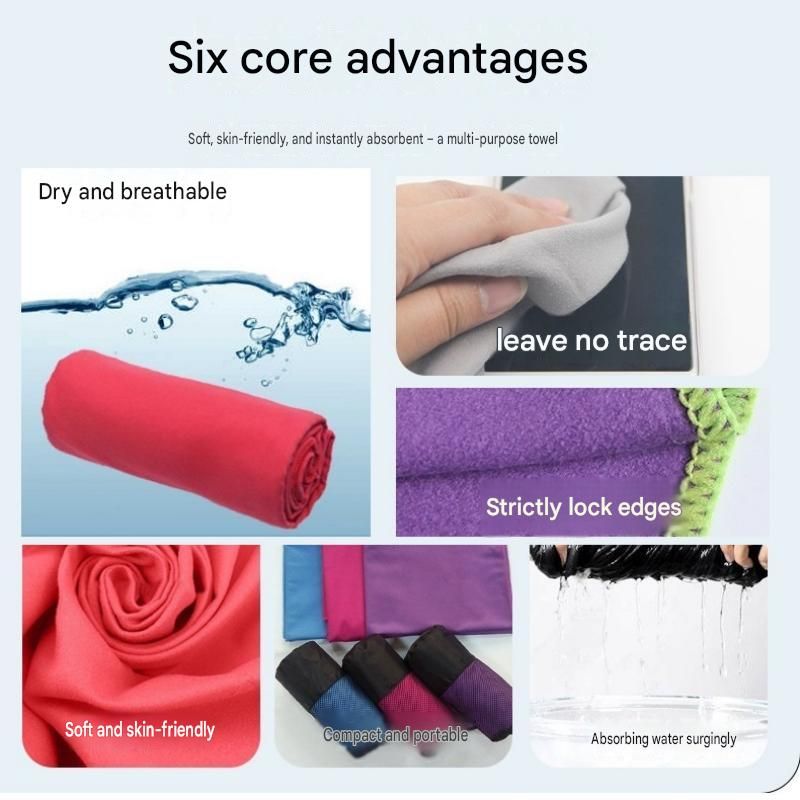 Dry and Breathable Sports combination-Black Running Waist Belt and Black 152*76cm and 80*40cm Microfiber Sports Towel Set - Waterproof Nylon Belt with Reflective Strips, Quick Dry Gym Towels for Fitness Running Swimming