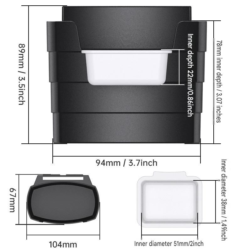 Black Car Air Vent French Fries Holder - Plastic Multi-Function Cup Organizer with Sauce Tray for Fast Food, Phones and Small Items, Universal Fit for Horizontal and Round Vents