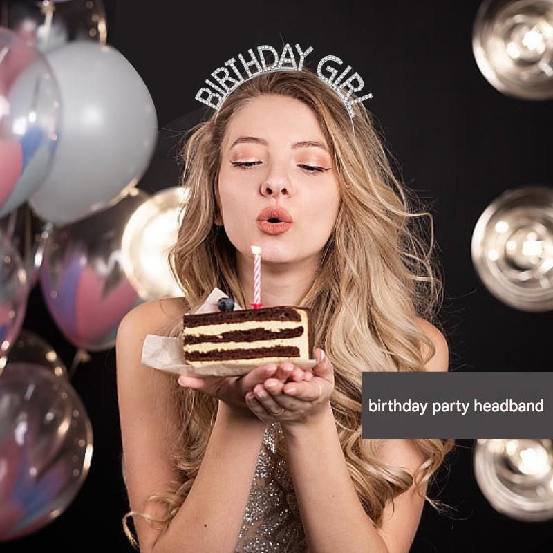 Golden Birthday queen Rhinestone decorative headband - Alloy Letter Hair Accessory with Sparkling Crystals for Women and Girls, Party Photo Prop and Celebration Gift