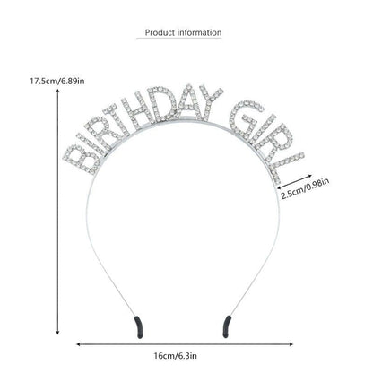 Golden Birthday Girl Rhinestone decorative headband - Alloy Letter Hair Accessory with Sparkling Crystals for Women and Girls, Party Photo Prop and Celebration Gift