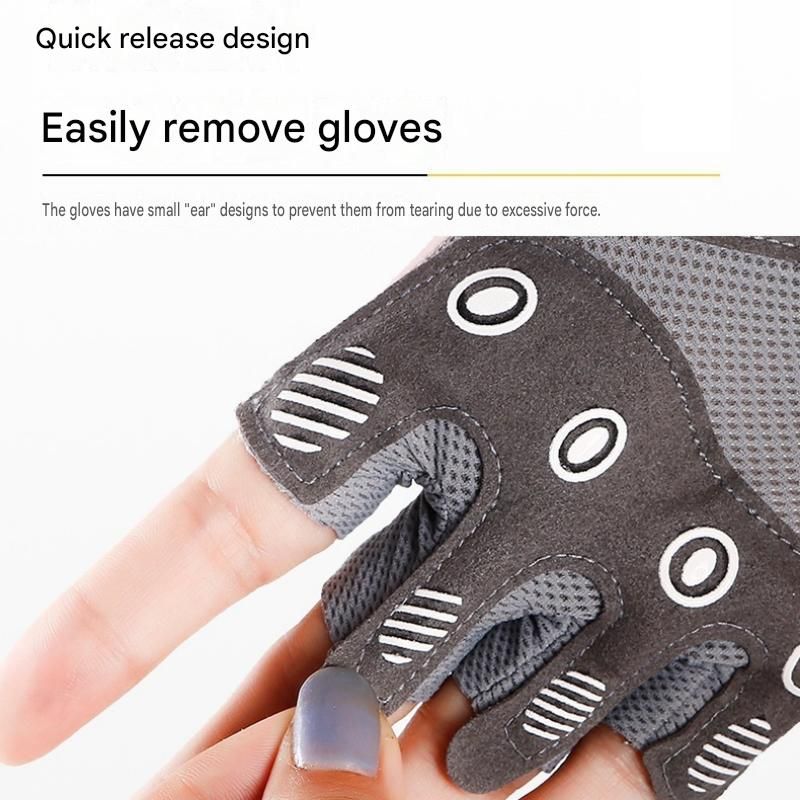 Pink M size Women's Half-Finger Fitness Gloves - Liquid Silicone Shock Absorption, Ice Silk Breathable Fabric, Non-Slip Grip for Gym Yoga Cycling Weight Training