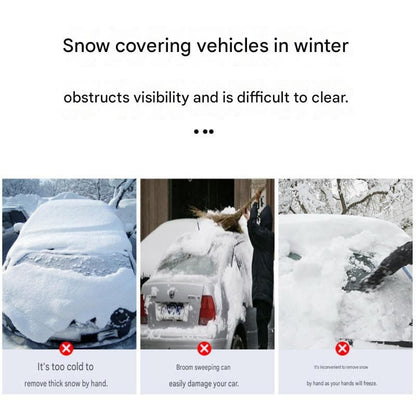 Red Multi-Function Car Windshield Ice Scraper - 4-in-1 Plastic Snow Removal Tool with Funnel Design, Lightweight Portable De-Icer for Winter Driving Safety