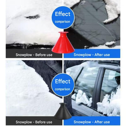 Red Multi-Function Car Windshield Ice Scraper - 4-in-1 Plastic Snow Removal Tool with Funnel Design, Lightweight Portable De-Icer for Winter Driving Safety